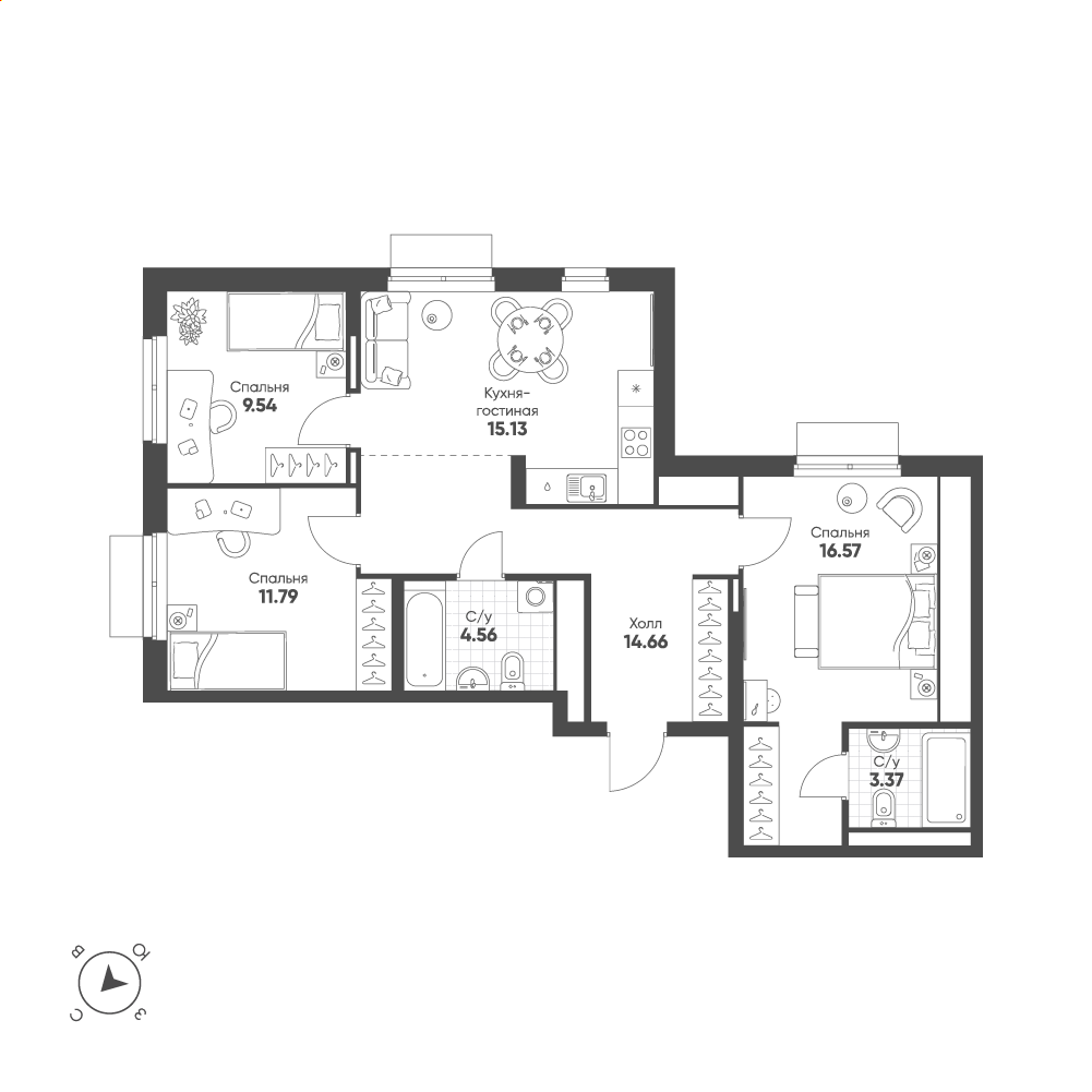 План с мебелью