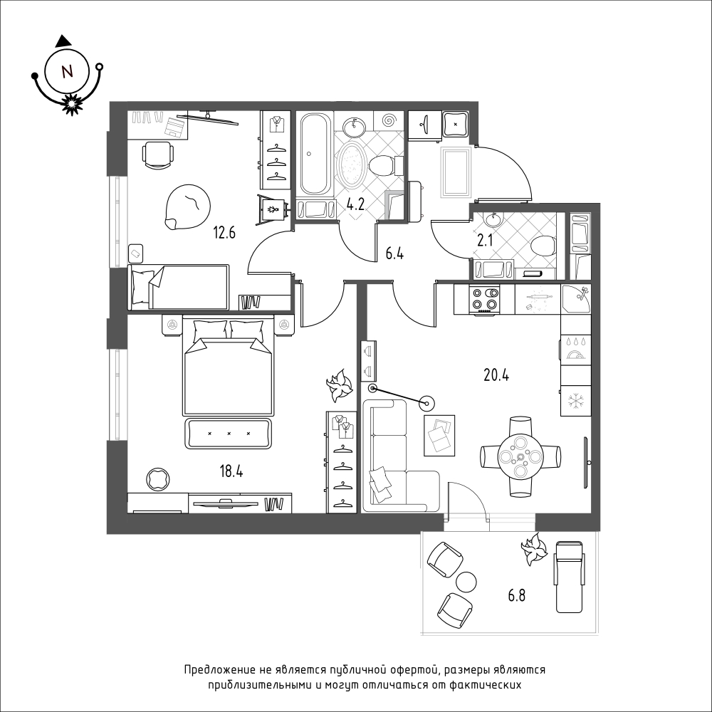 План с мебелью