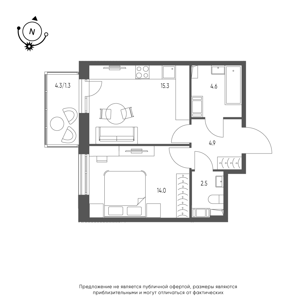 План с мебелью