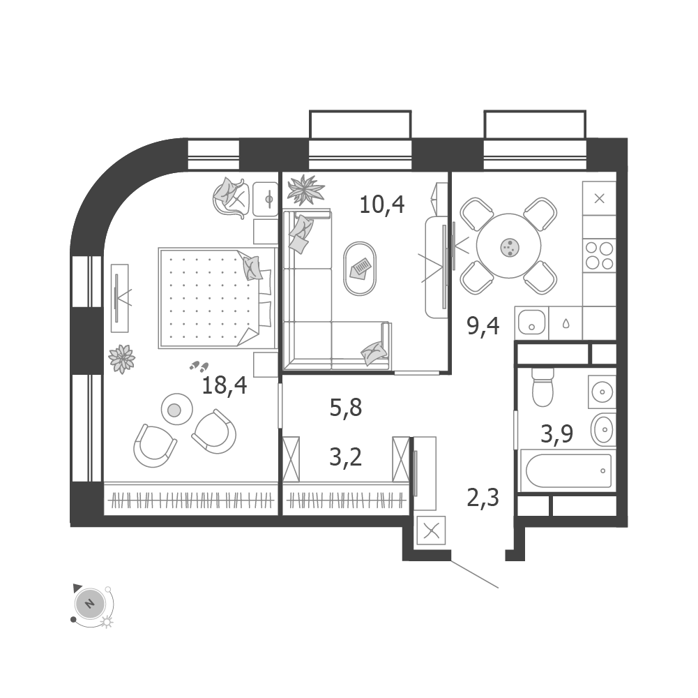 План с мебелью