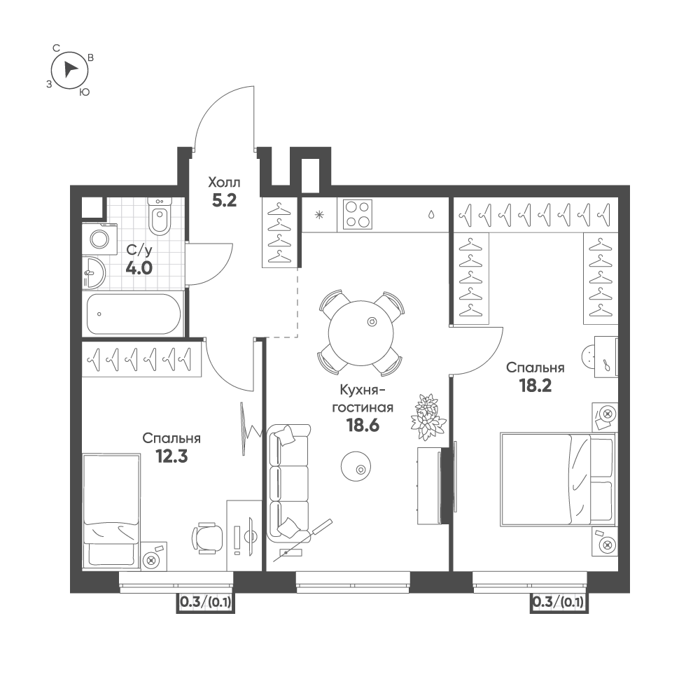 План с мебелью