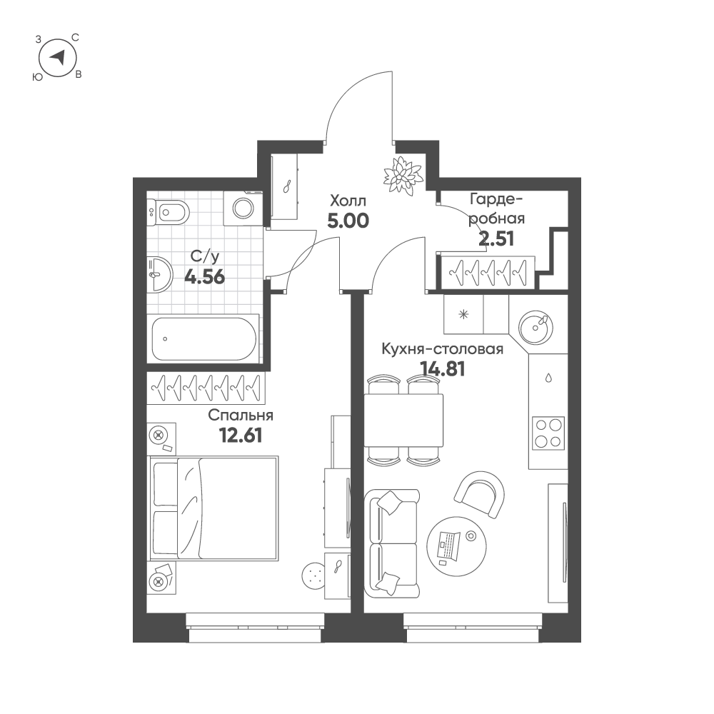 План с мебелью