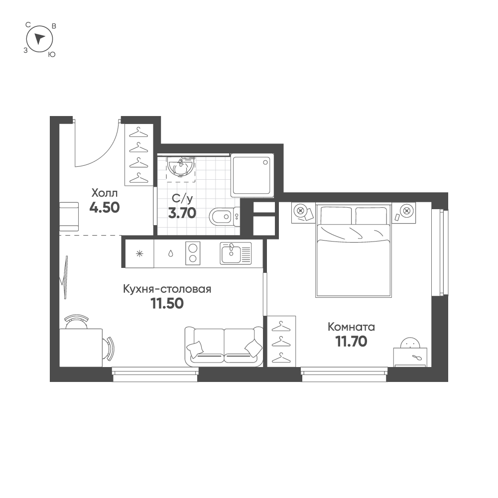 План с мебелью