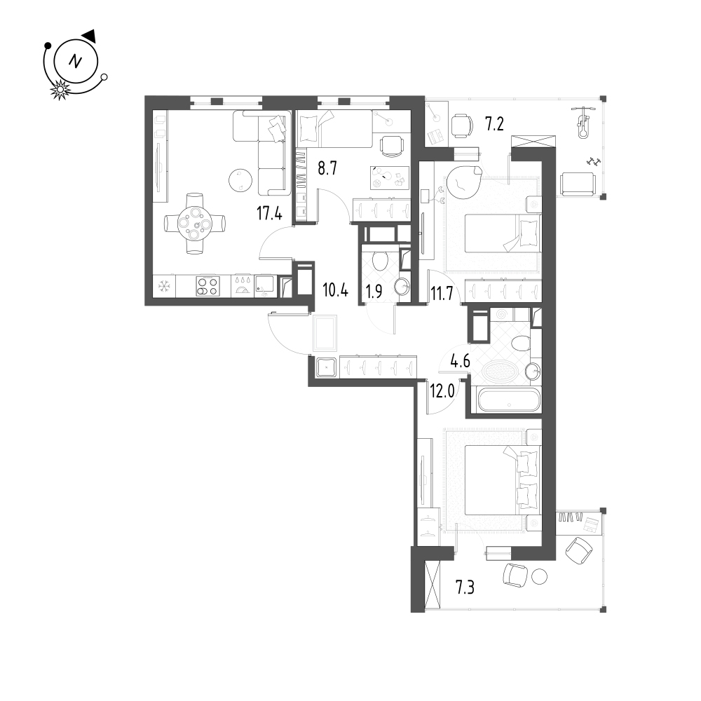 План с мебелью