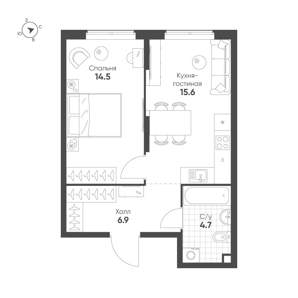 План с мебелью