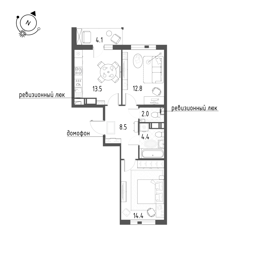 План с мебелью