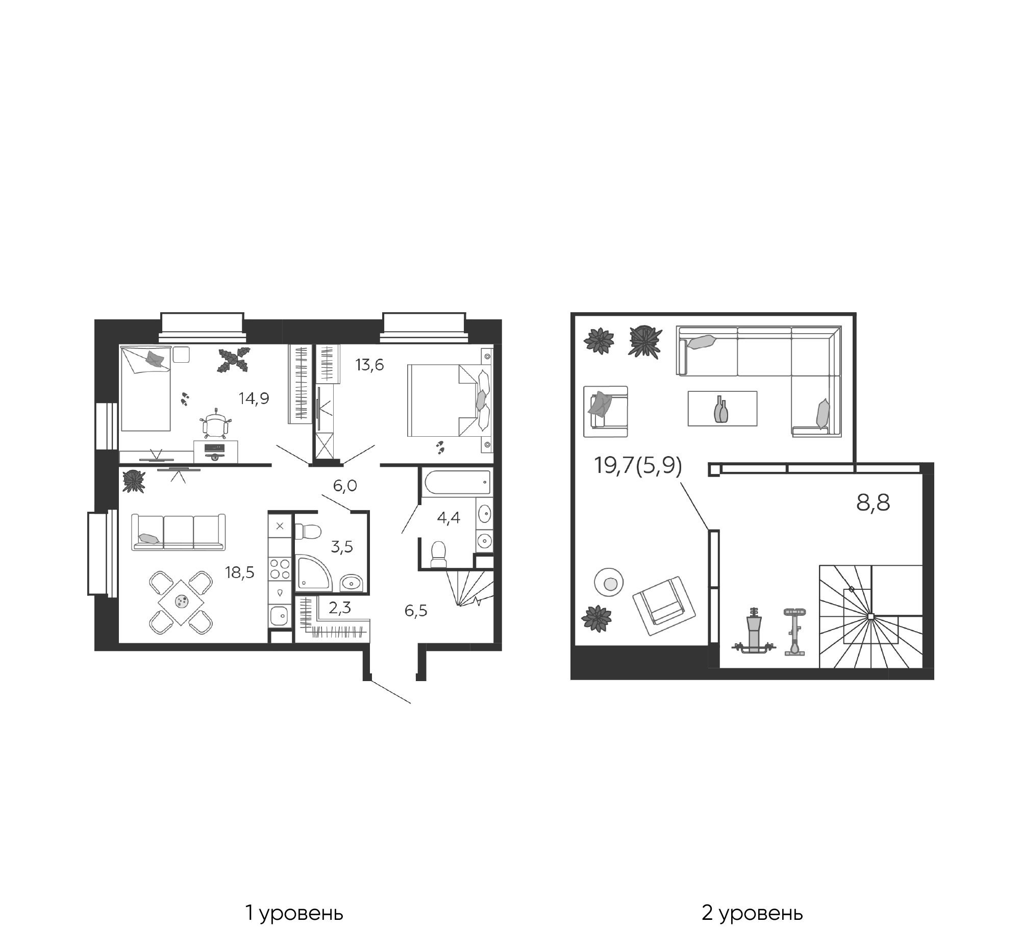 План с мебелью