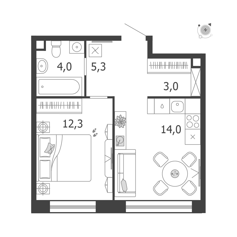План с мебелью