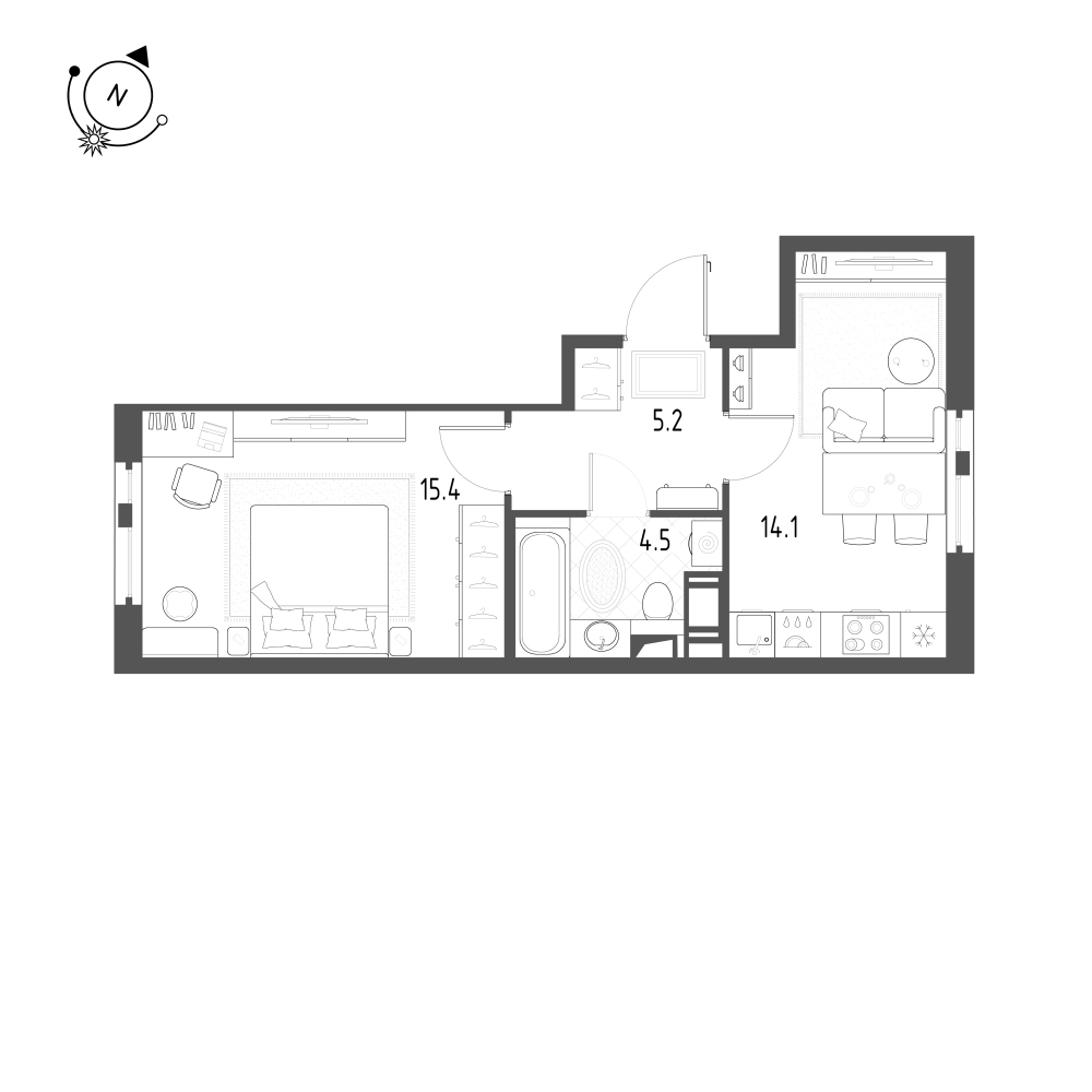 План с мебелью