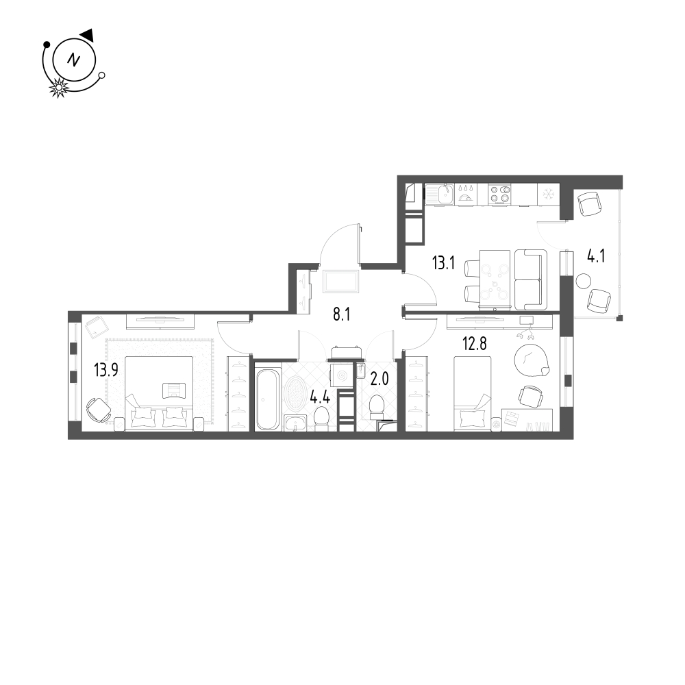 План с мебелью