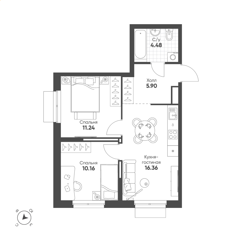 План с мебелью