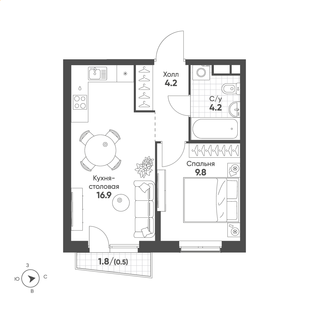 План с мебелью