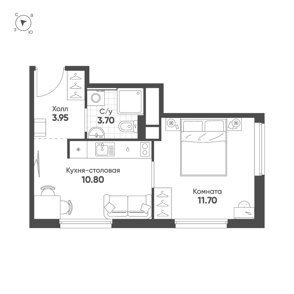 План с мебелью