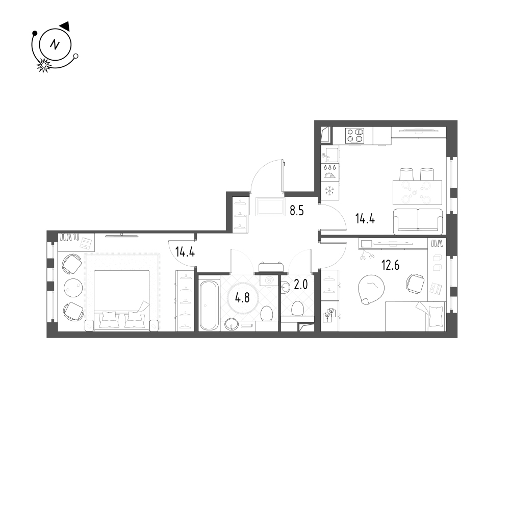 План с мебелью