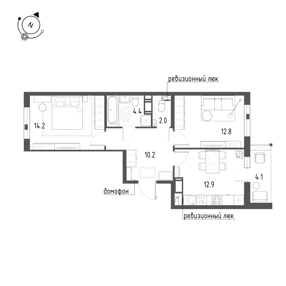 План с мебелью