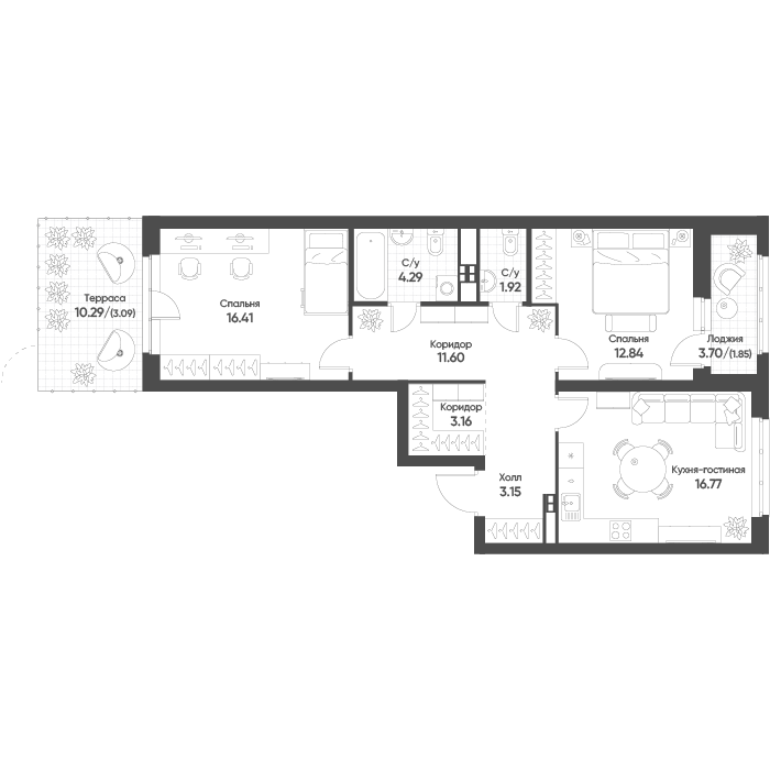 План с мебелью