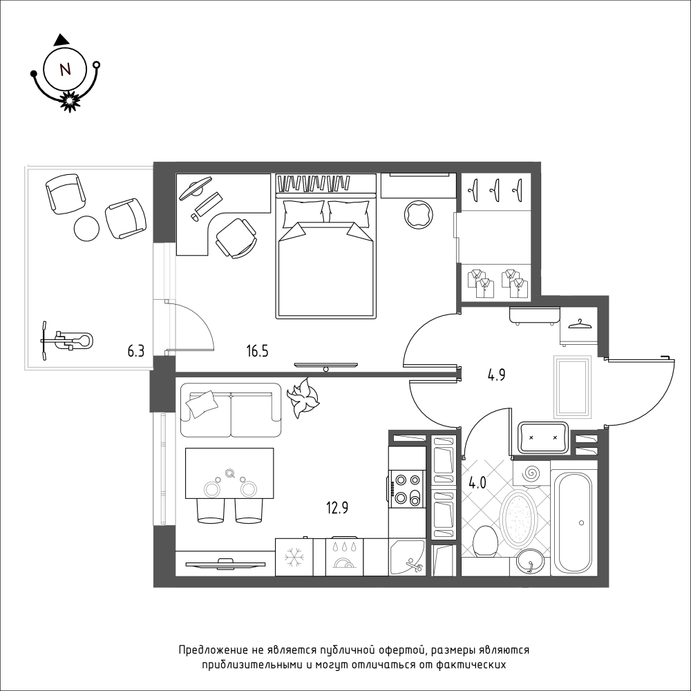 План с мебелью