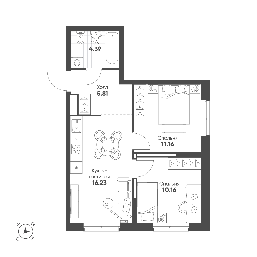 План с мебелью