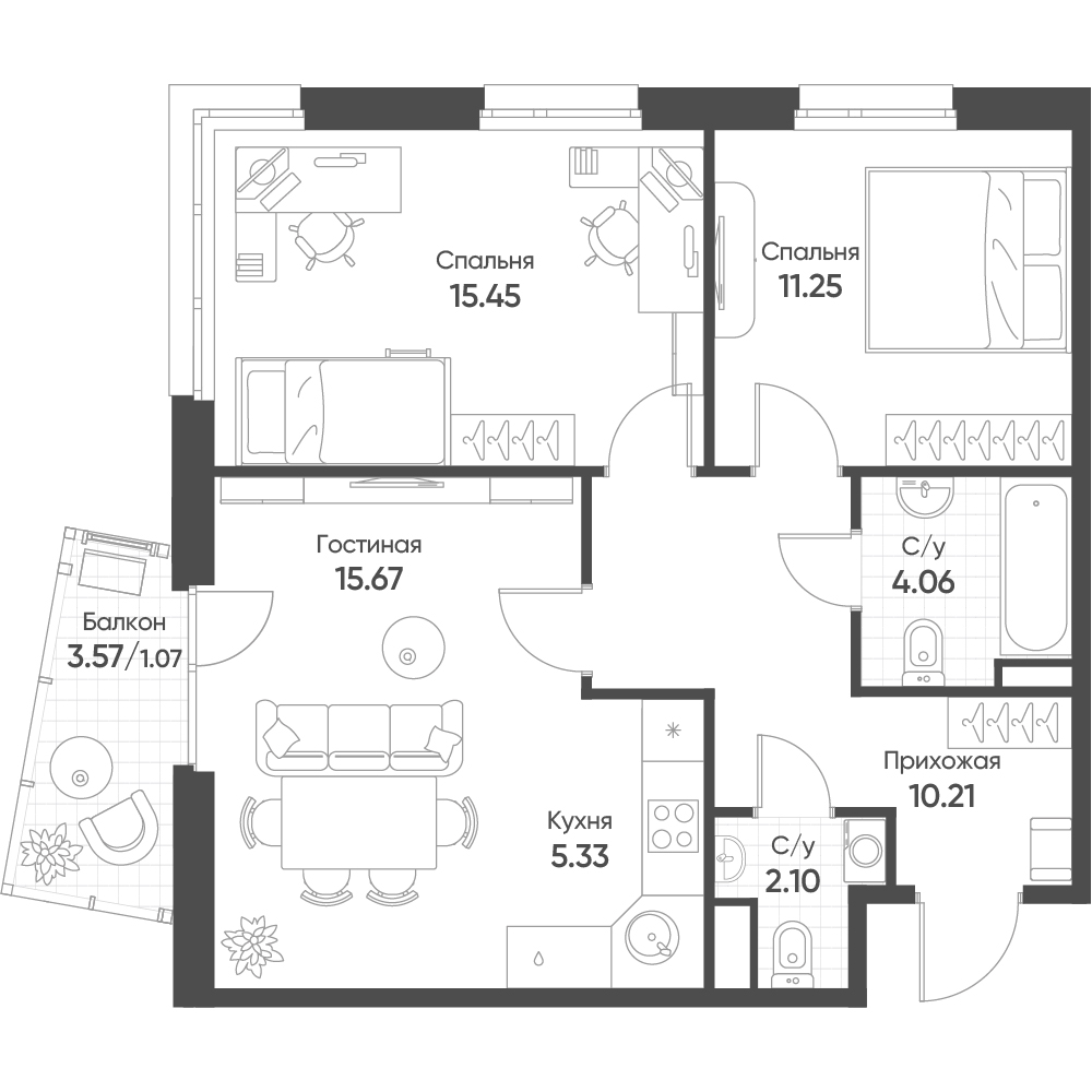 План с мебелью