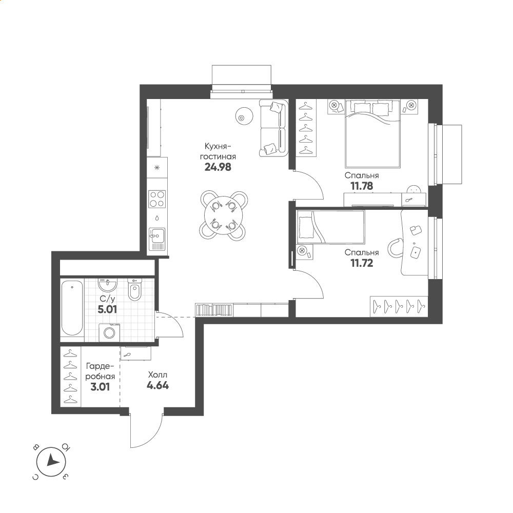 План с мебелью