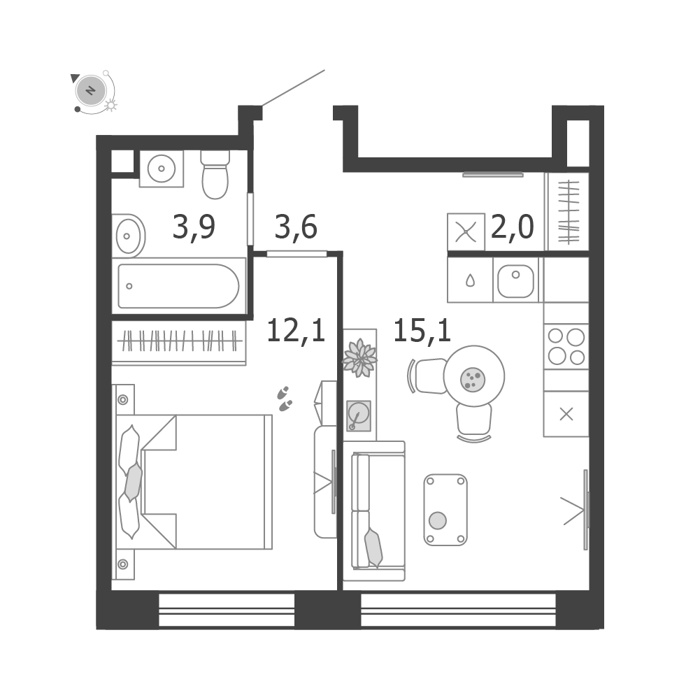 План с мебелью