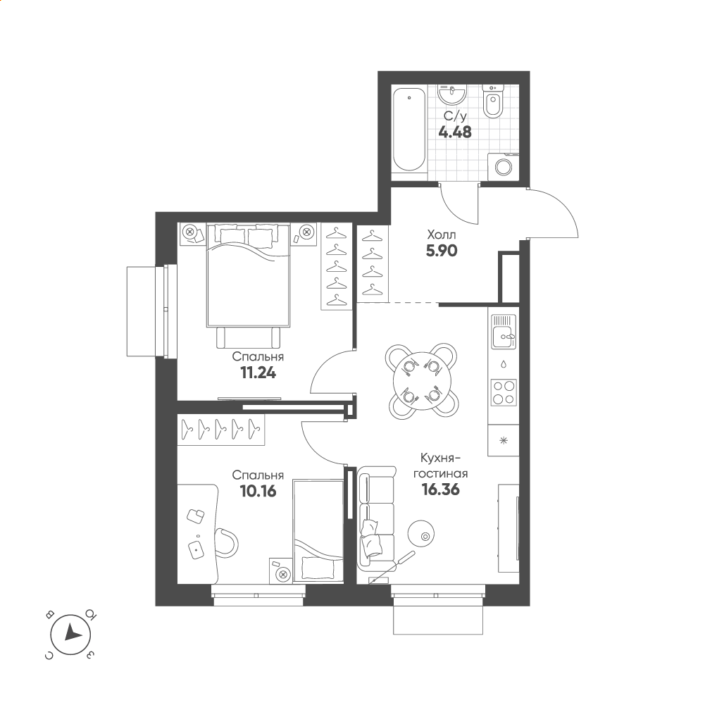 План с мебелью