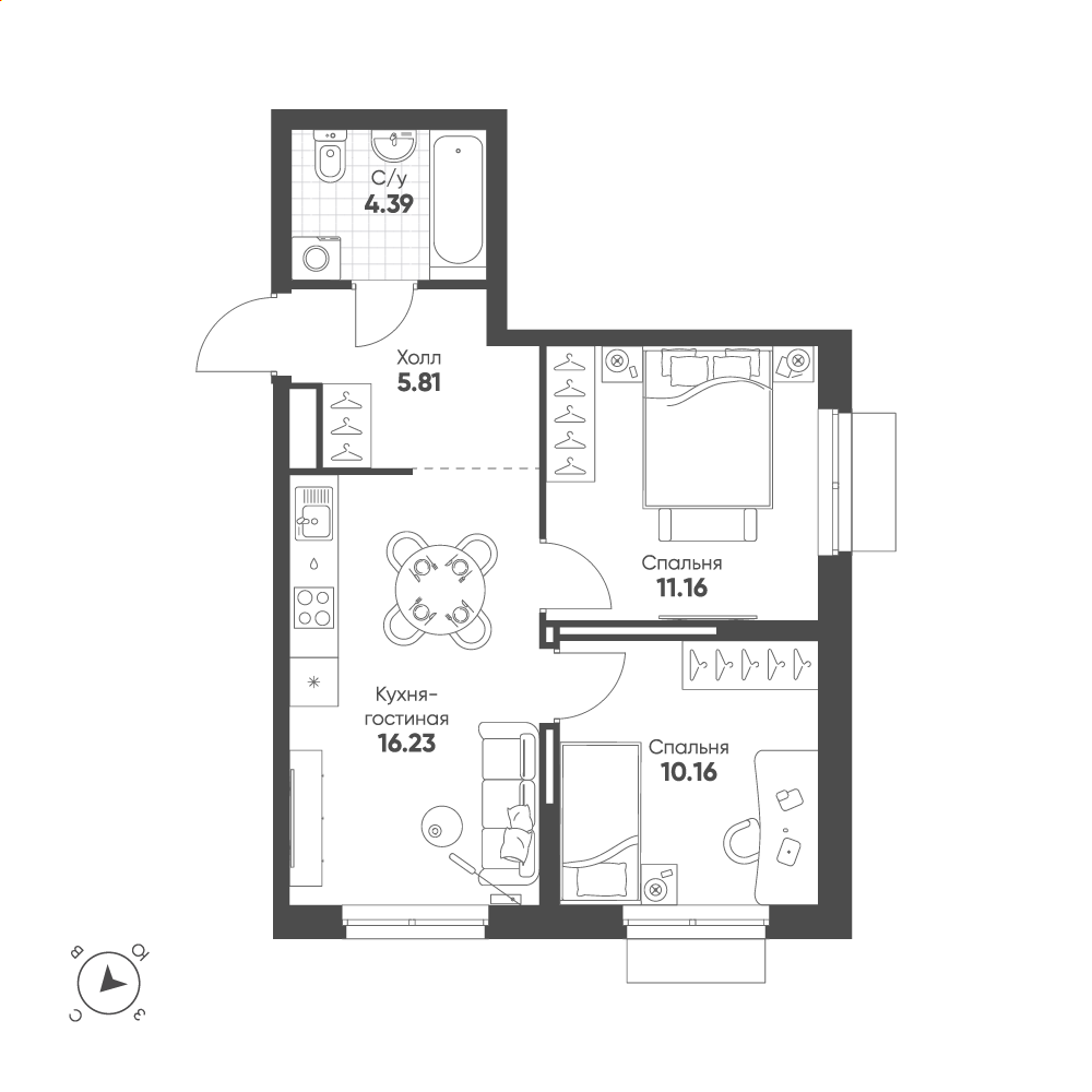 План с мебелью