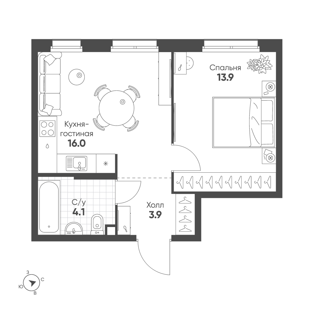 План с мебелью