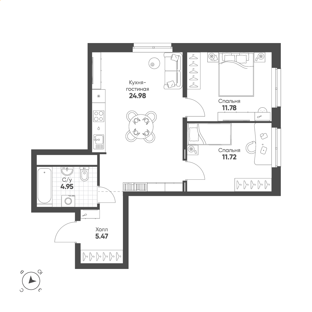 План с мебелью