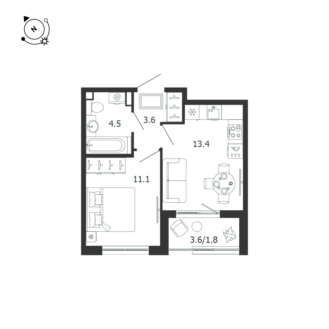 План с мебелью