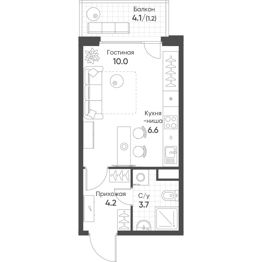 План с мебелью