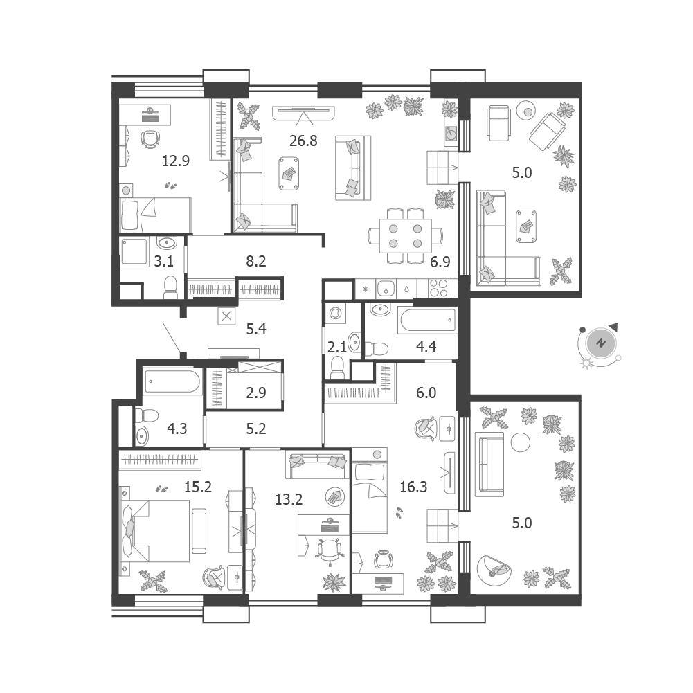 План с мебелью