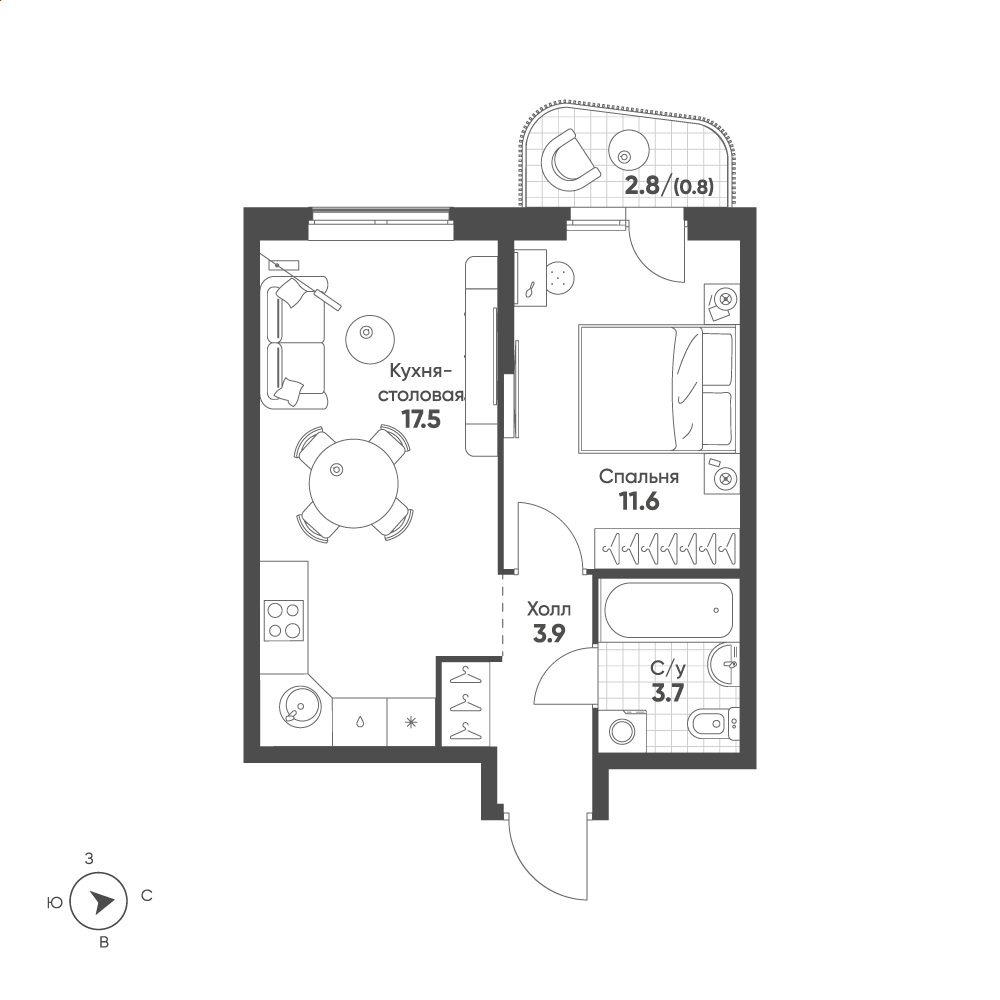 План с мебелью