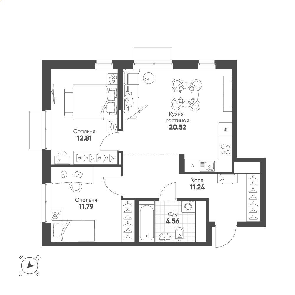 План с мебелью