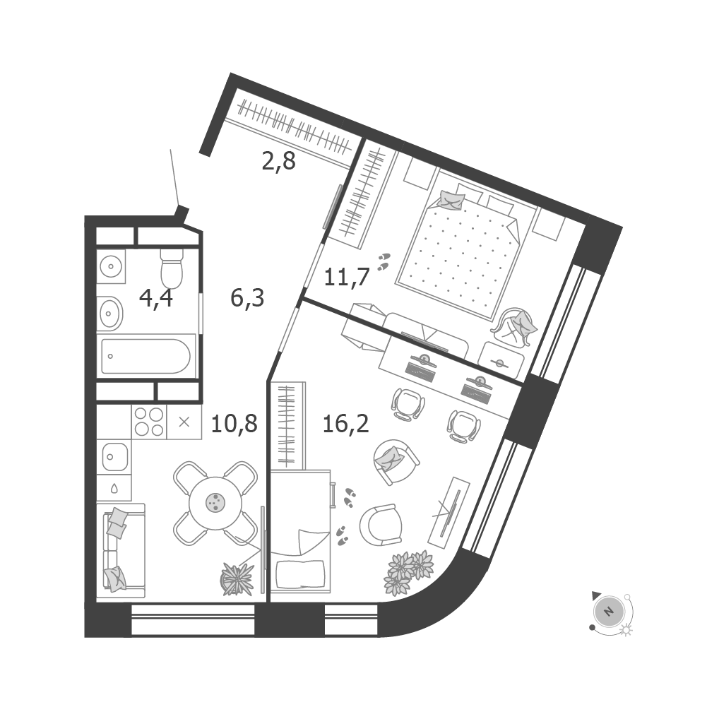 План с мебелью